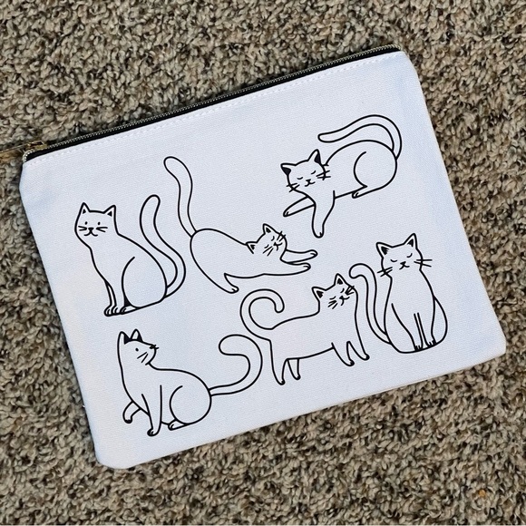 Custom Cat Canvas Zipper Pouch Bag - Picture 4 of 5